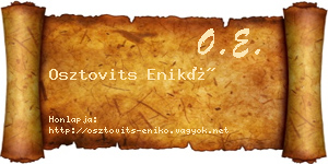 Osztovits Enikő névjegykártya